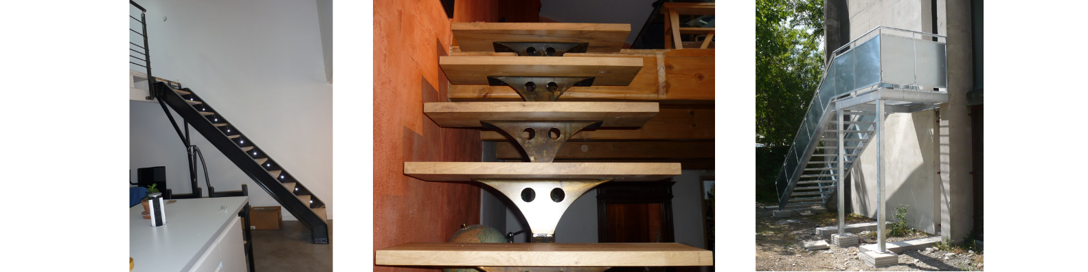 Escaliers droits pour circulation verticale facile, avec structure stable et design élégant.